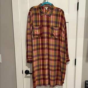 Cato Colorful Long Sleeve Plaid Dress